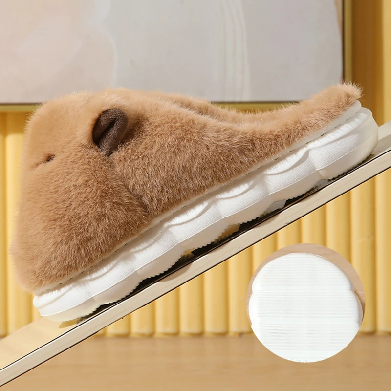 Zapatillas de algodón Capybara para mujer antideslizantes de casa - imagen 2