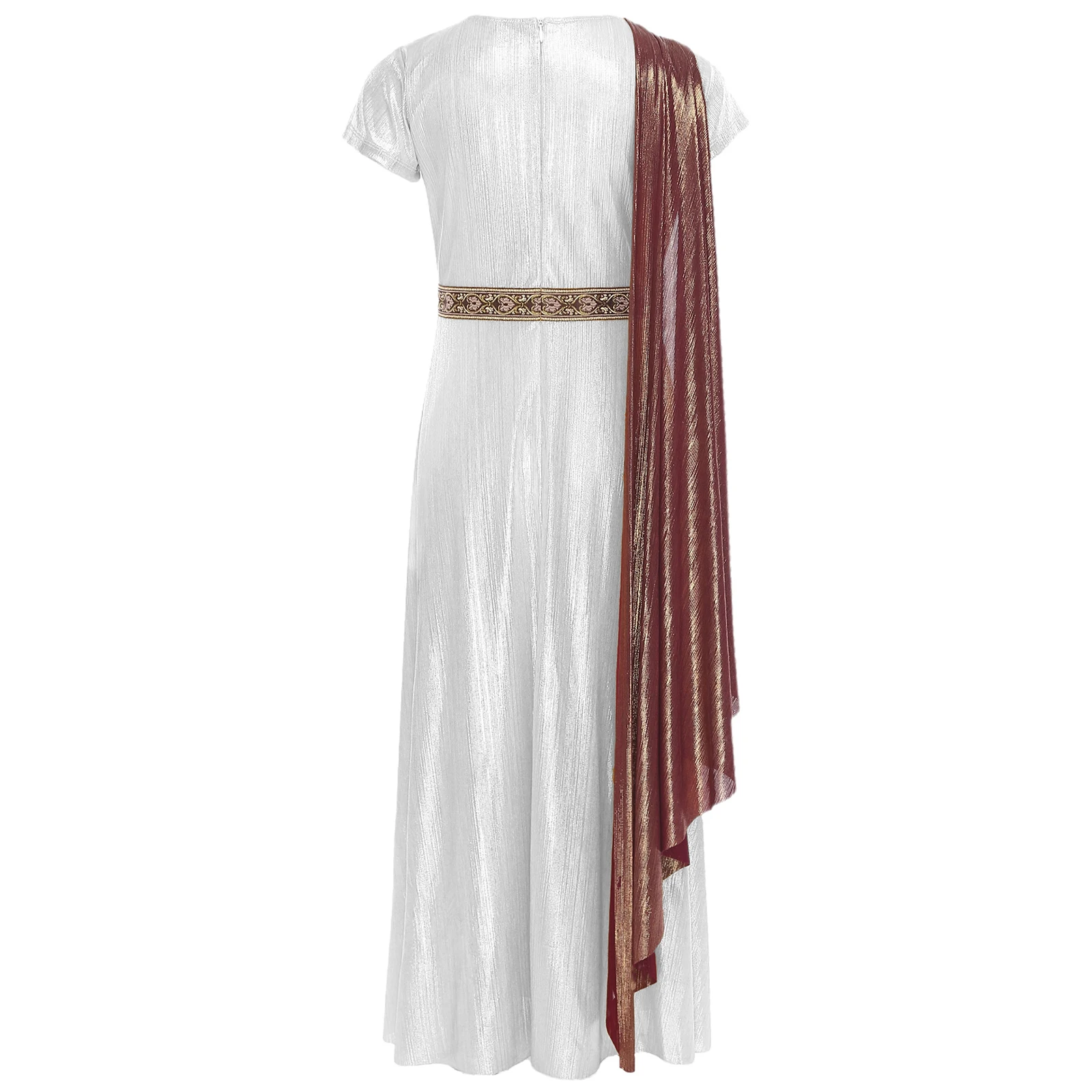 Disfraz de Atenea griega con toga metálica para niña - imagen 5