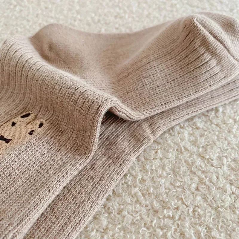 Calcetines media caña algodón suave para niños con bordado de oso - imagen 4