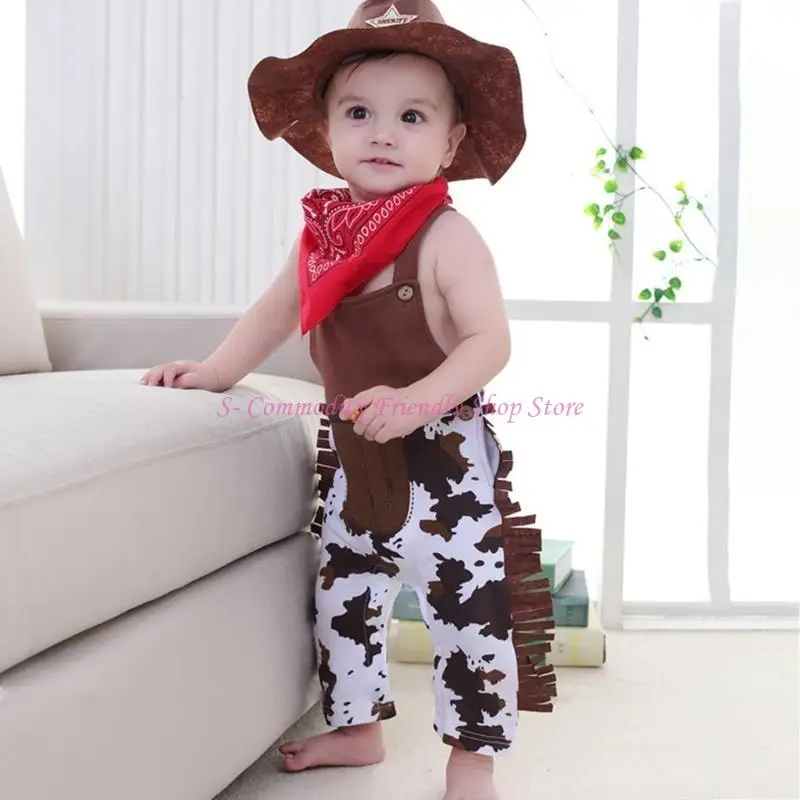 Disfraz vaquero bebé con sombrero y pañuelo