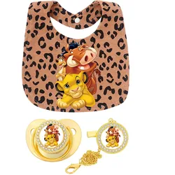 Juego de baberos leopardo con anillos para dentición