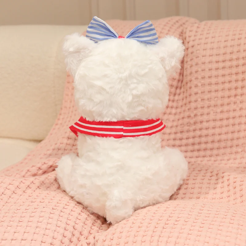 Peluche de perro Westie estilo anime con lazo para regalo - imagen 2