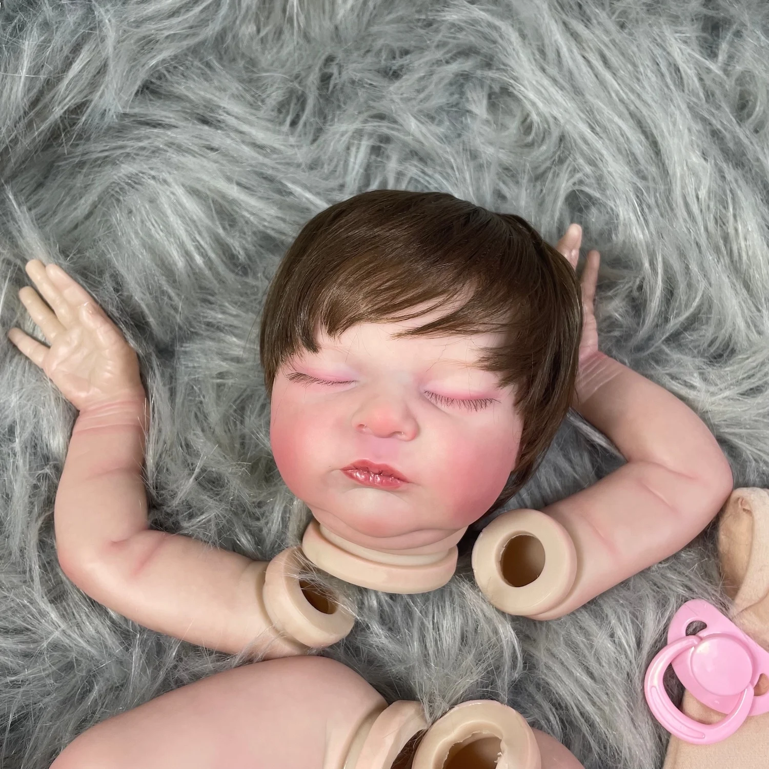 Muñeca reborn Laura ya pintada, hecha a mano, pelo enraizado - imagen 4