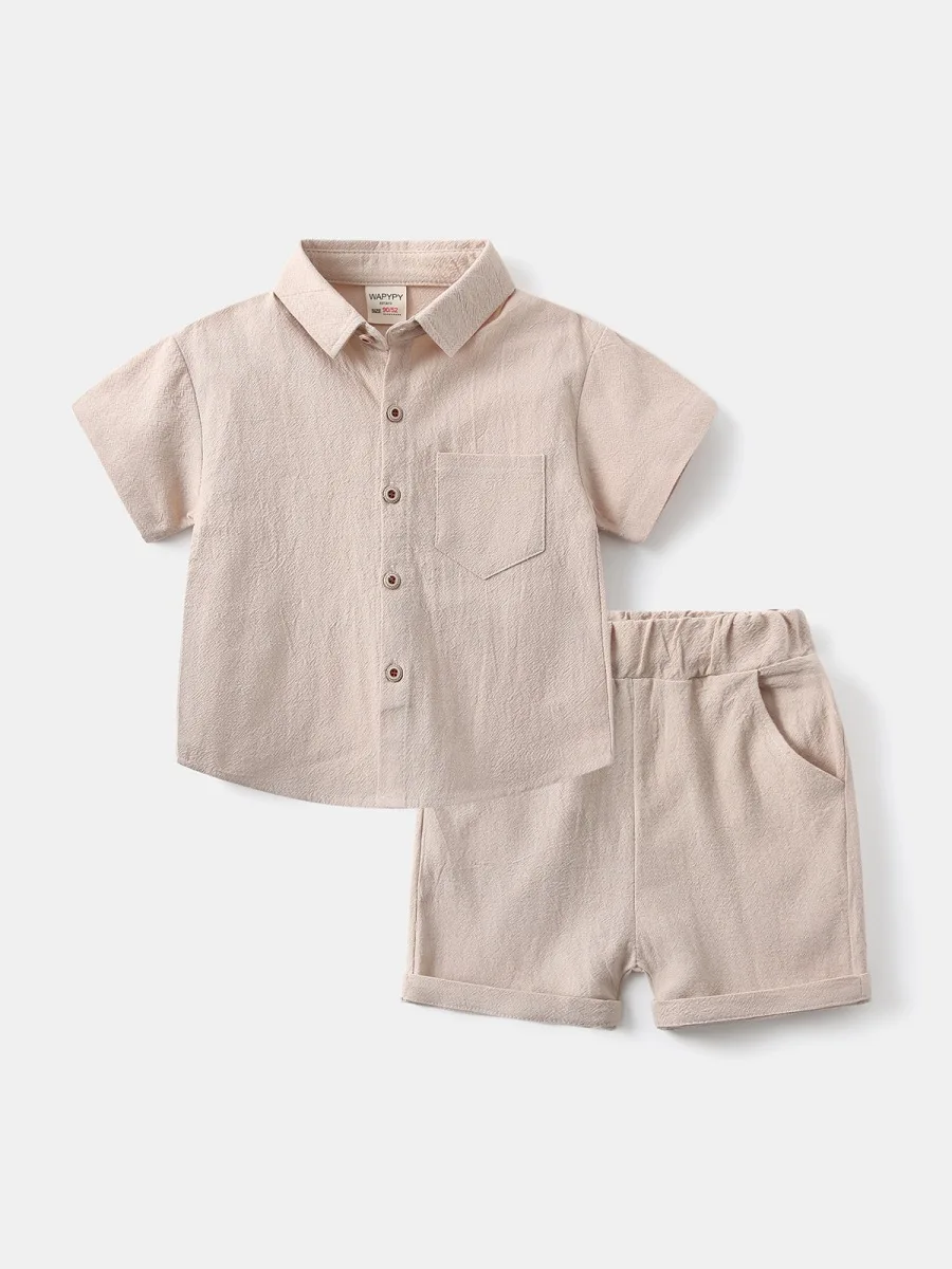 Conjunto verano para niño – Camisa y shorts de algodón - imagen 3