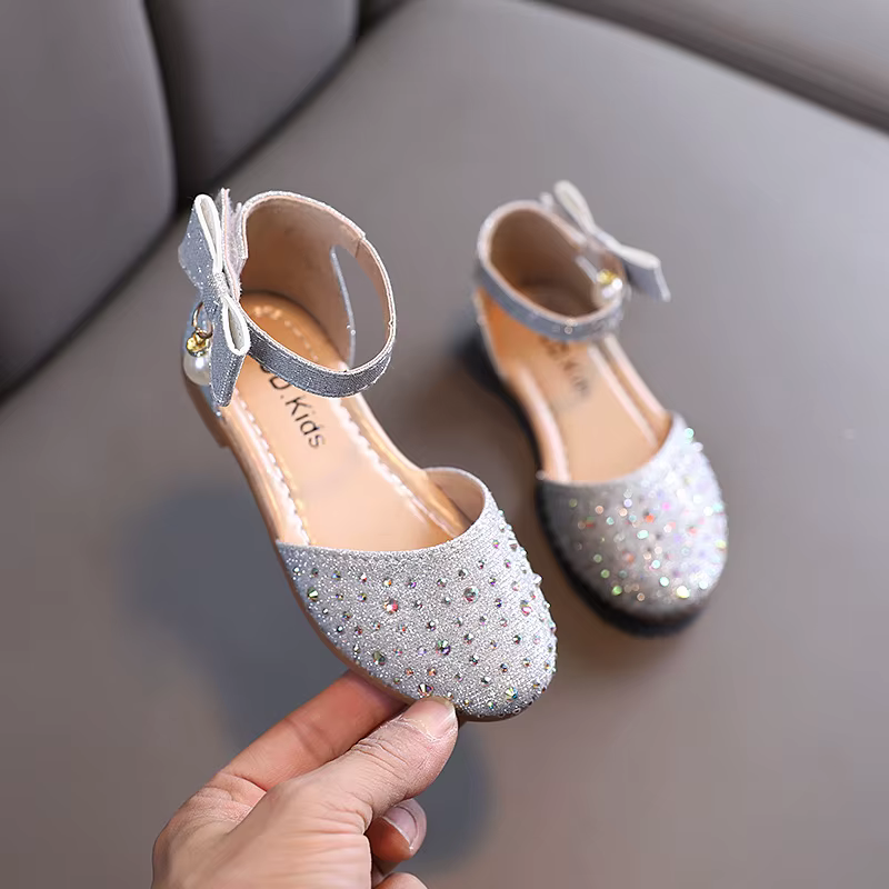 Sandalias de playa para niñas estilo princesa con diamantes - imagen 2