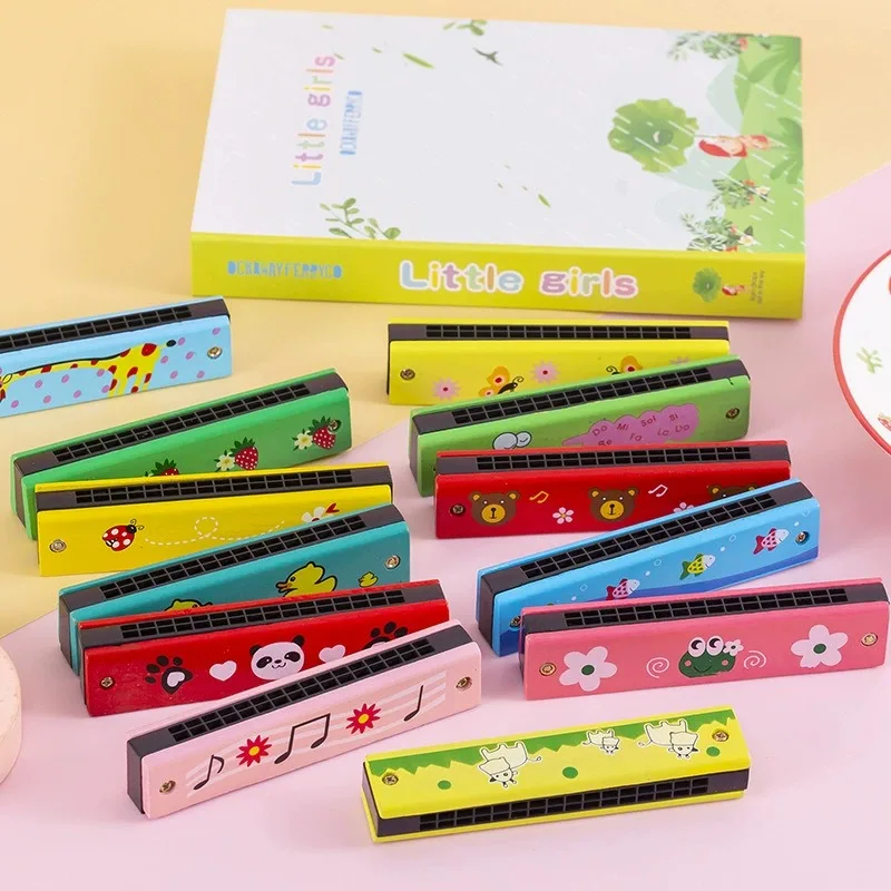 ZYF Armónica de madera estilo dibujos animados coloreada para niños - imagen 3