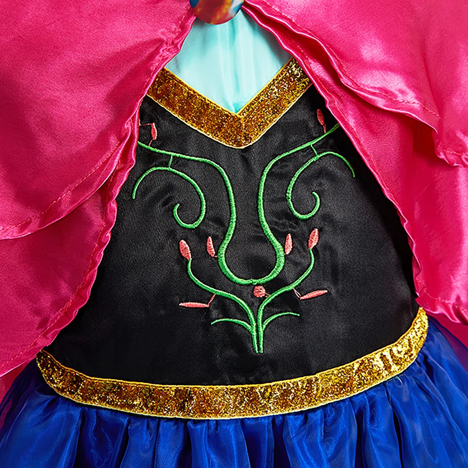 Vestido de princesa bordado para niñas – Falda azul rey - imagen 4