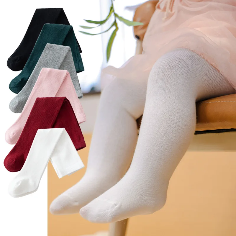 Medias de algodón para bebés y niñas, blancas, negras y rosas