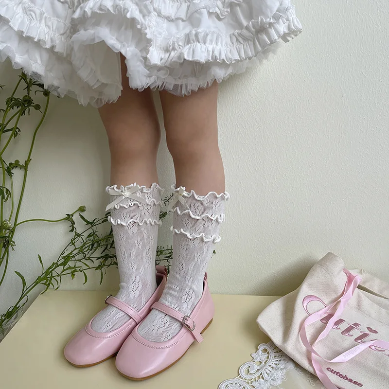 Calcetines antimosquitos para niñas y niños con lazo, volantes - imagen 3