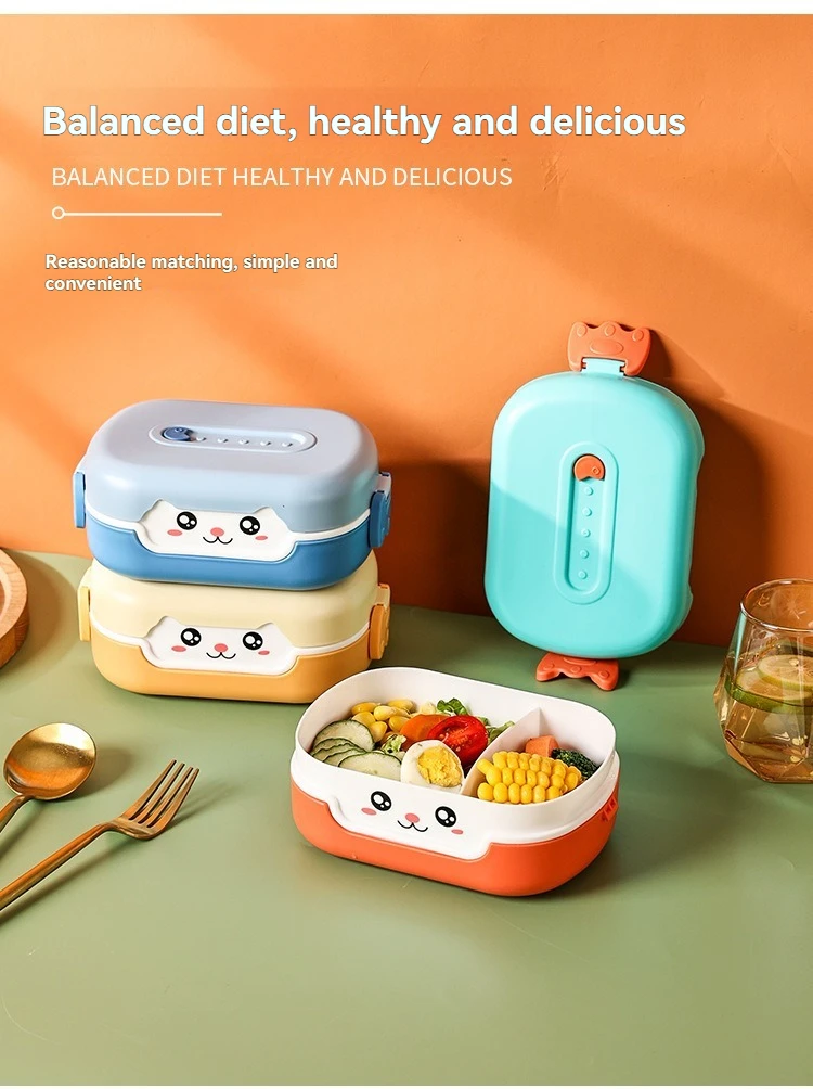Fiambrera bento infantil con divisores – Apta microondas