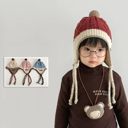 Gorro de invierno térmico en punto con solapa para orejas