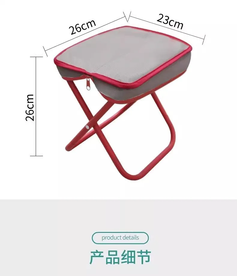 Silla plegable portátil ultraligera con asa para camping y picnic - imagen 2