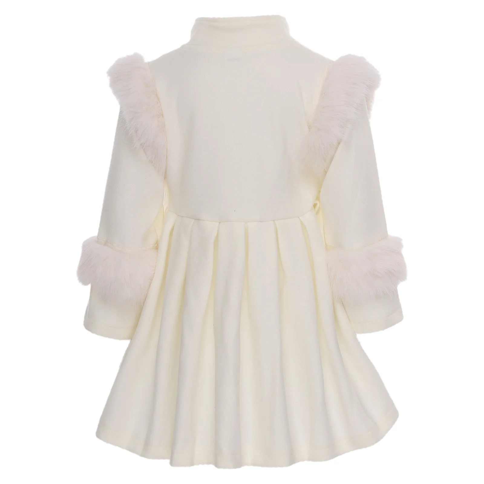 Gabardina de invierno abrigada para niña de piel sintética forrada - imagen 2