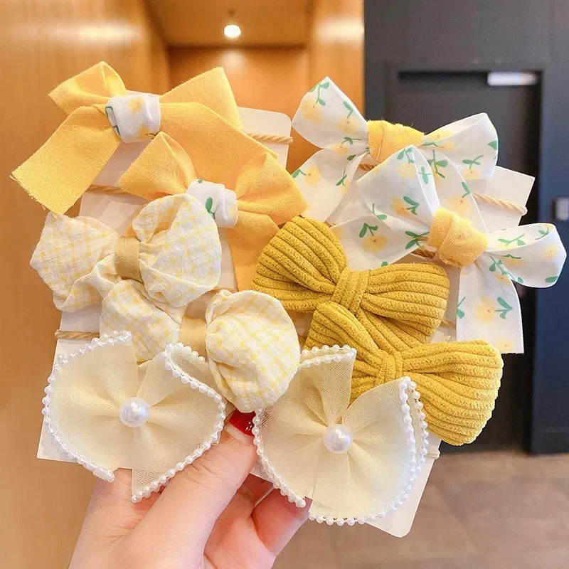 Diademas con flores y lazo grande para niña – Pack elástico - imagen 3