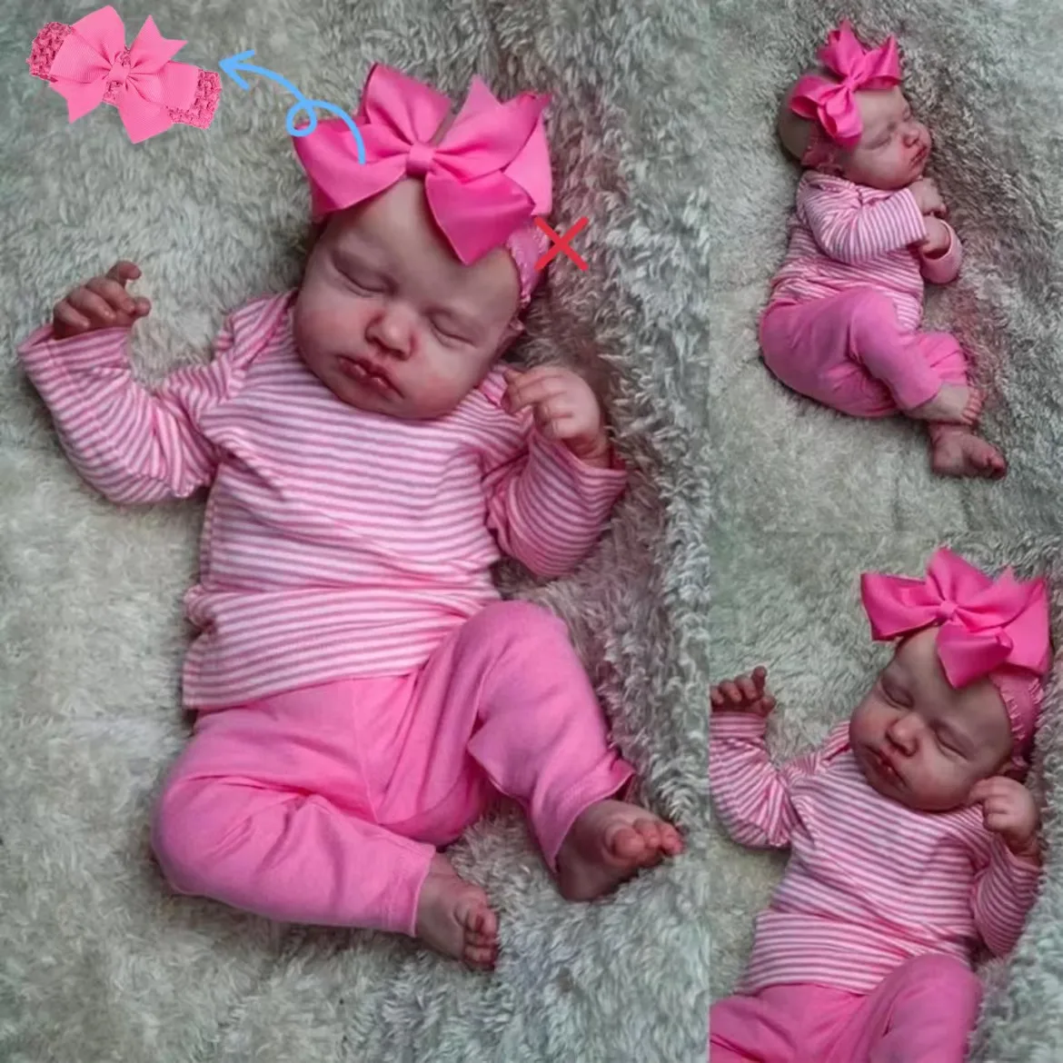 MRB LouLou Asleep Muñeca Reborn piel 3D venas visibles - imagen 2
