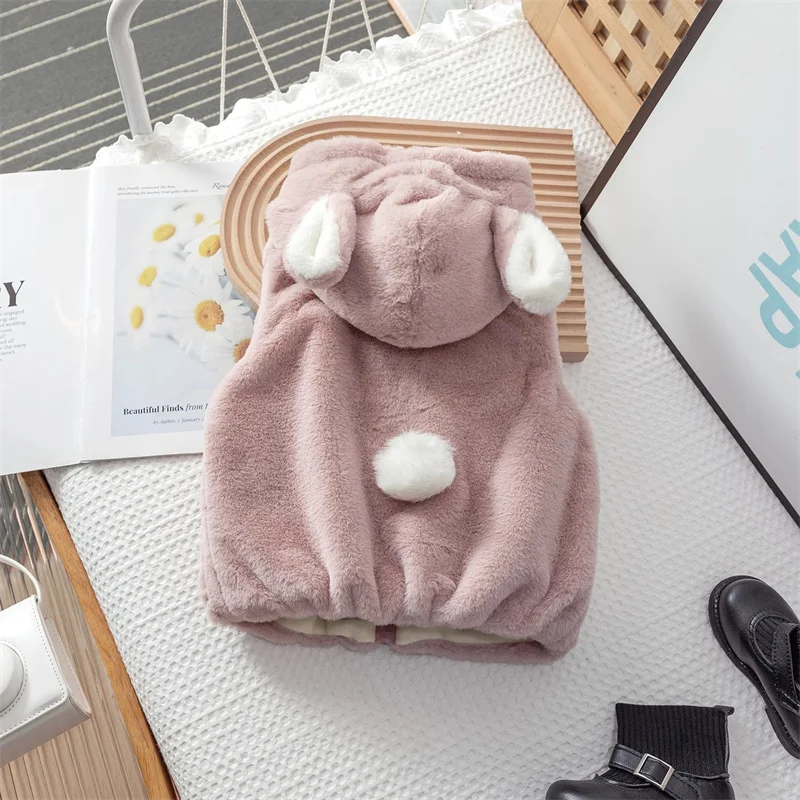 Chaleco acolchado cálido de invierno para niñas con capucha