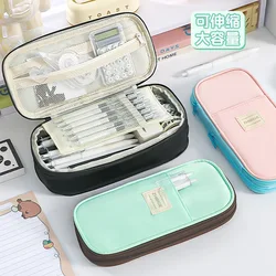 Estuche para lápices retráctil de dos capas con gran capacidad
