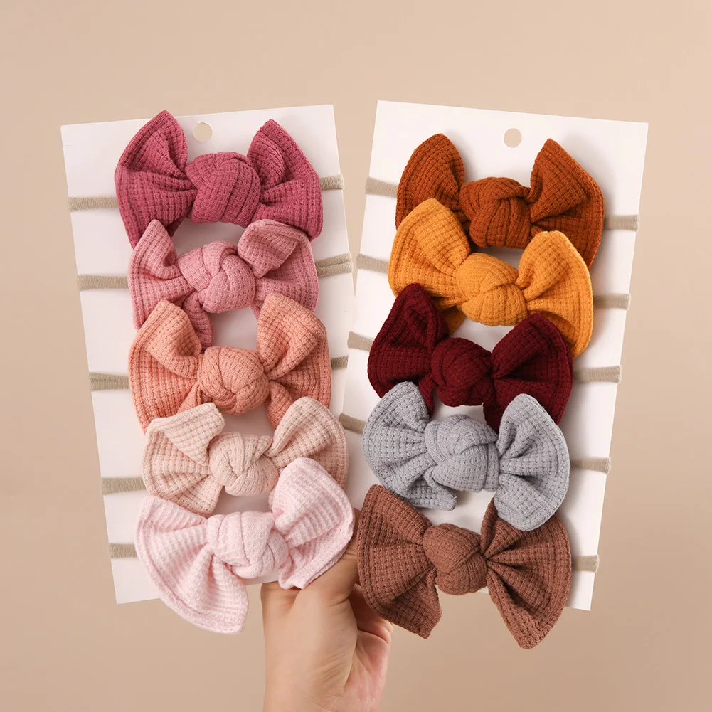 Diademas para bebe: lazos de ganchillo, bandas elasticas de nailon - imagen 5