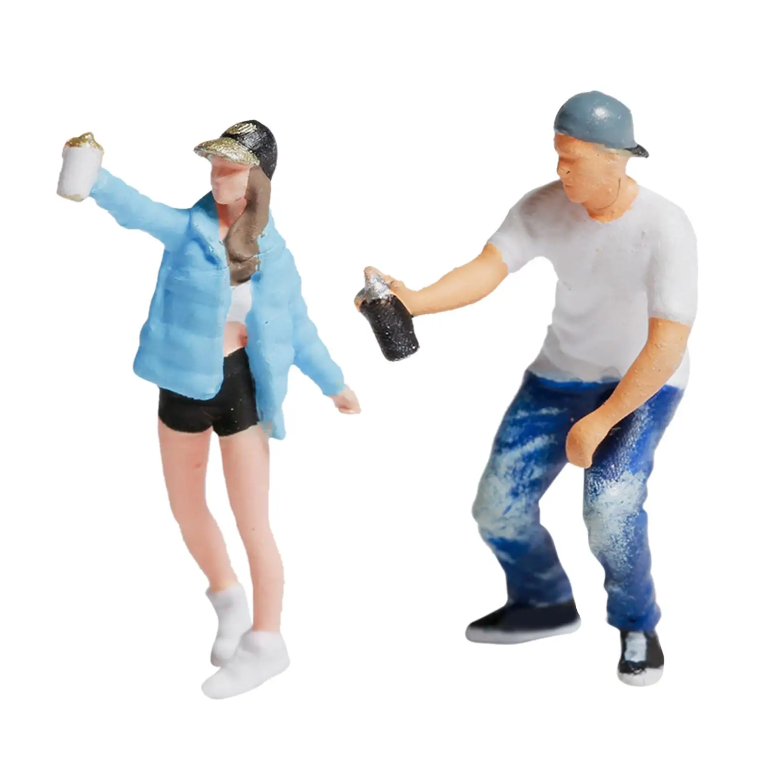 Figura graffiti para diorama de parque infantil en miniatura