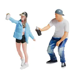 Figura graffiti para diorama de parque infantil en miniatura