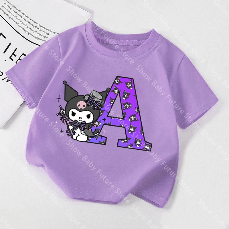 Camiseta Kuromi morada para niña, manga corta de verano - imagen 5