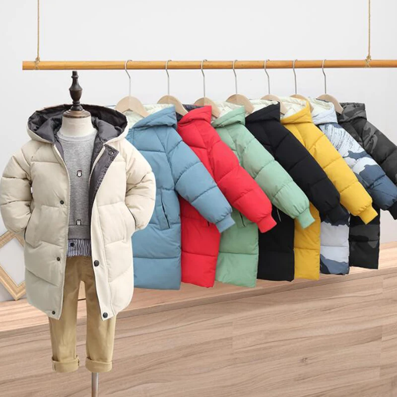 Abrigo de invierno con capucha para niña, chaqueta cálida larga - imagen 5