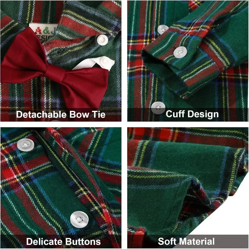 Traje navideño para bebé formal con pajarita y tirantes - imagen 5