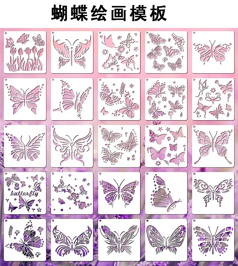 Plantilla de mariposa sobre papel de scrapbooking