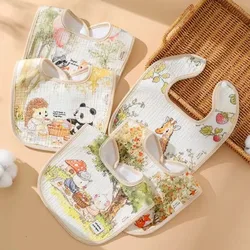 Baberos de algodón impermeables con cuello ajustable para bebés