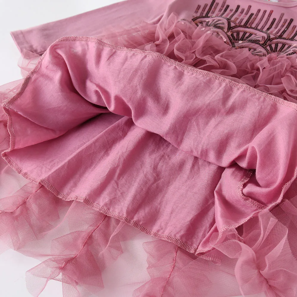 DXTON vestido tutú de princesa con lentejuelas para niña de fiesta - imagen 5
