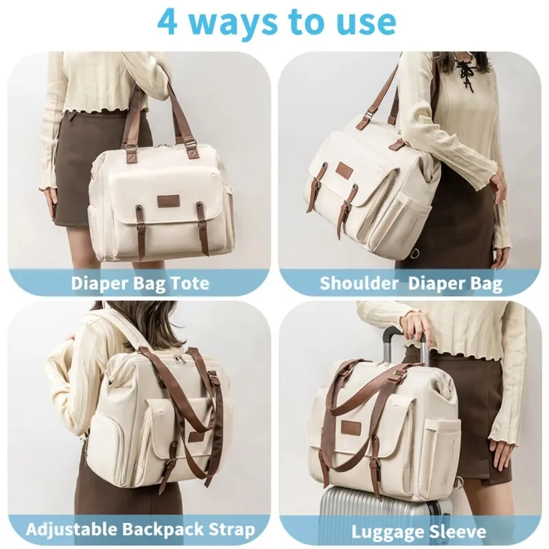 Mochila pañalera impermeable de gran capacidad para viajes bebé - imagen 5