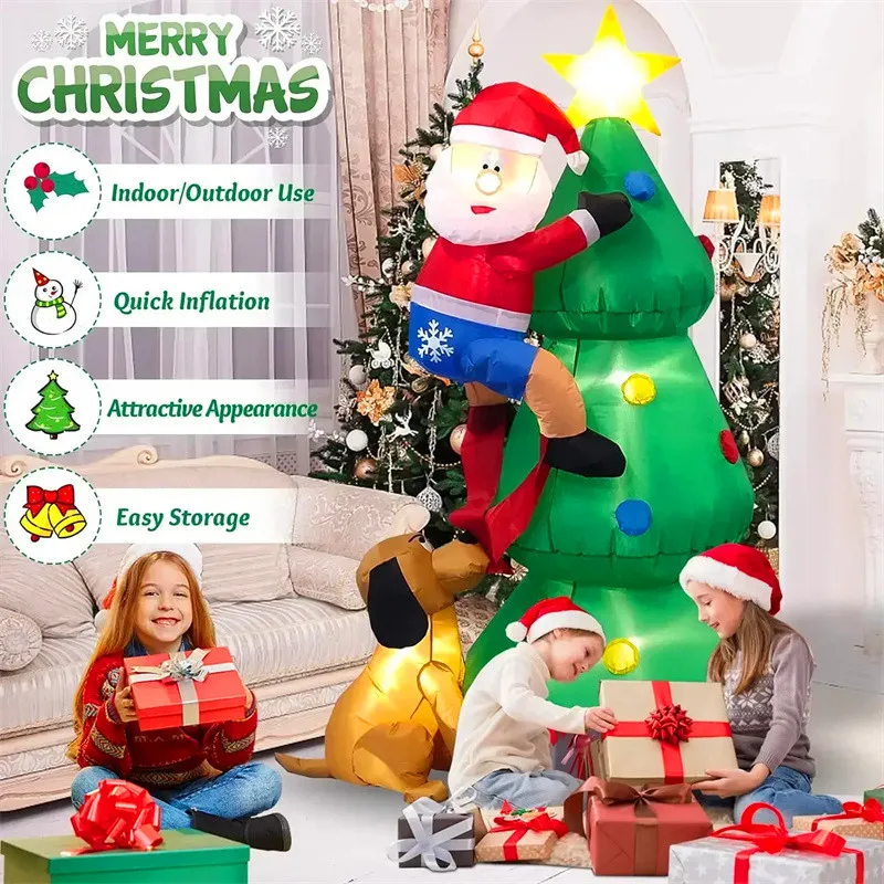 Papá Noel inflable decorativo brillante para jardín y patio - imagen 3