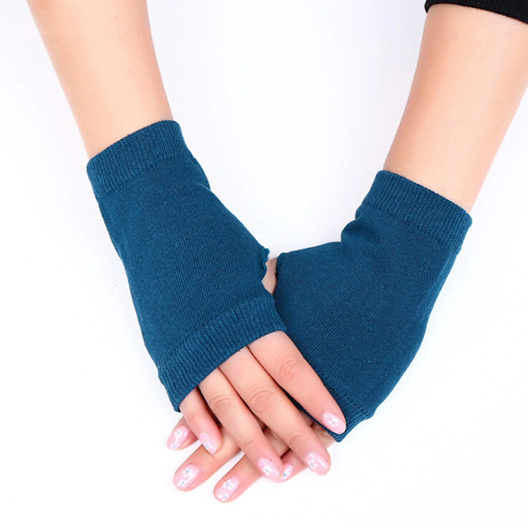Guantes sin dedos de punto cortos estilo punk unisex