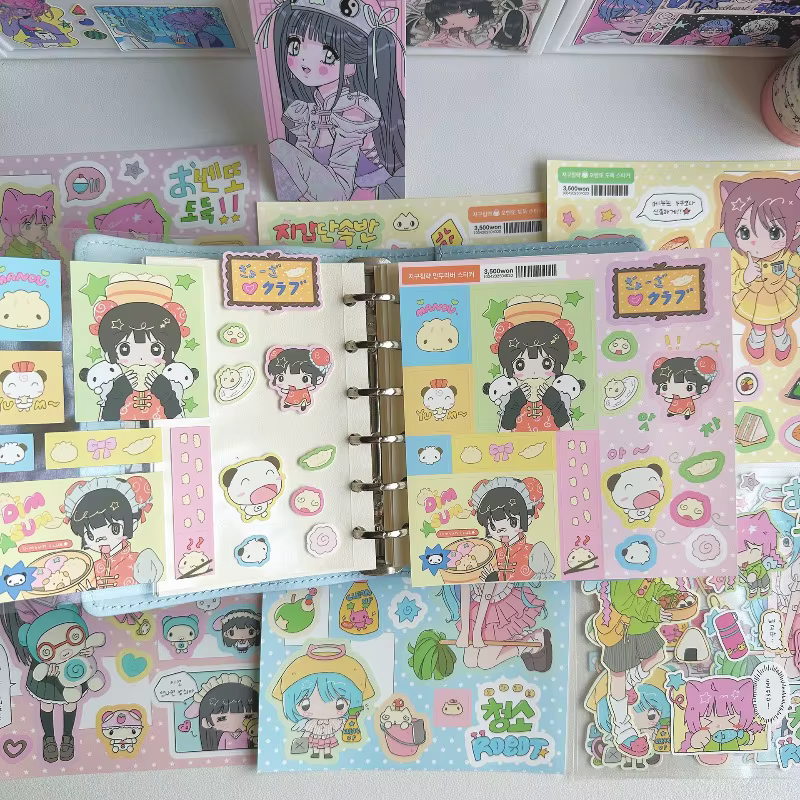 Pegatinas infantiles de dibujos para diario y álbum de recortes