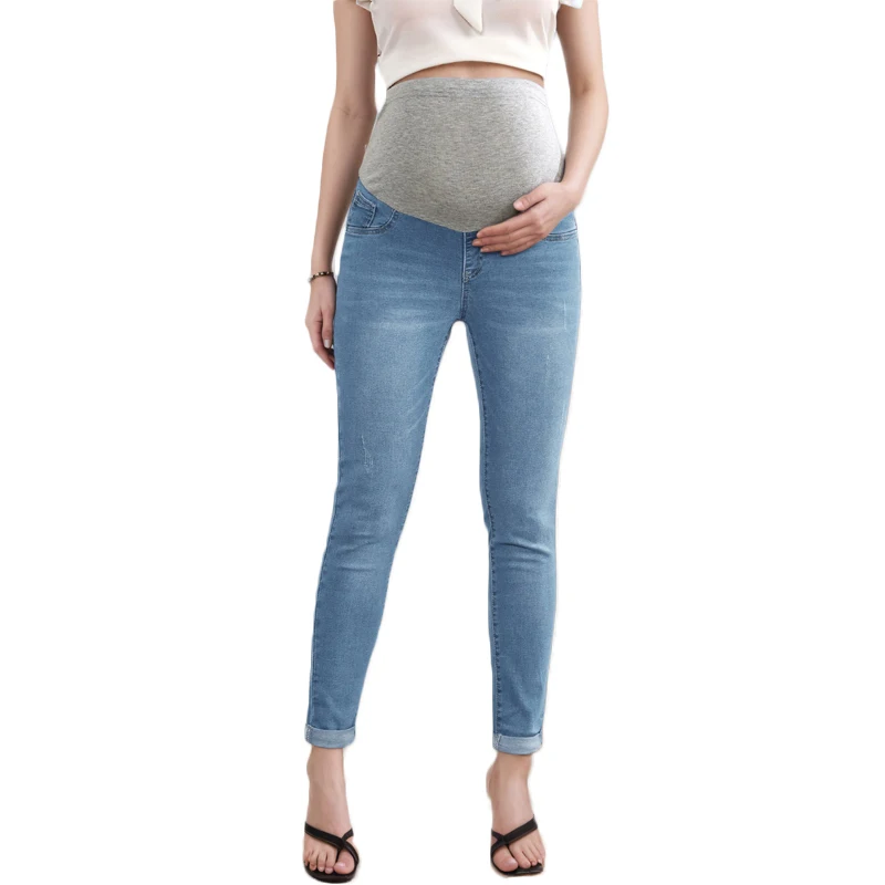 Vaqueros maternity cintura alta elásticos para embarazadas - imagen 3