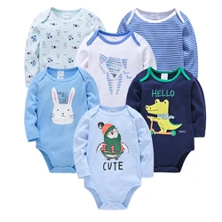 Body manga larga de algodón para bebé con estampado infantil