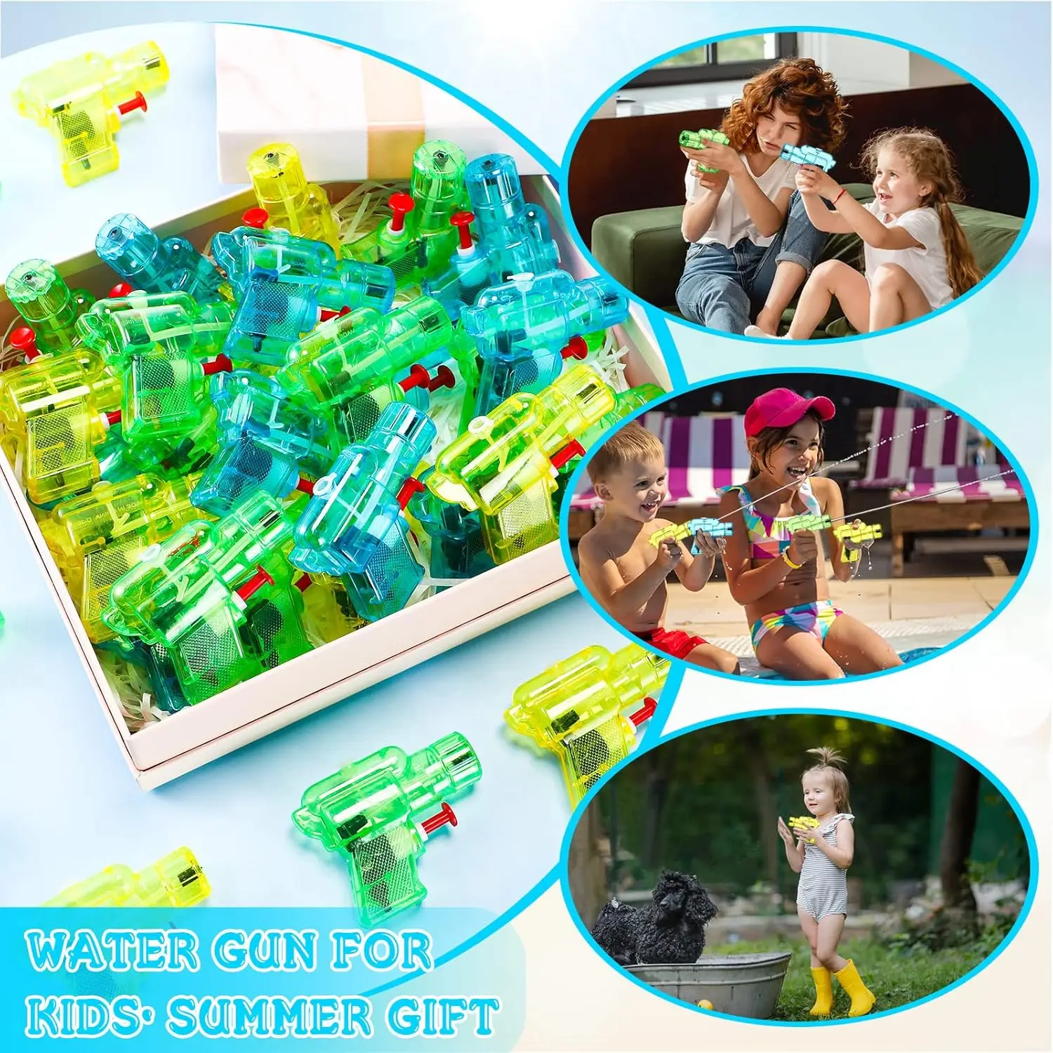 Pistola de agua pequeña para niños y niñas – Colores divertidos - imagen 5
