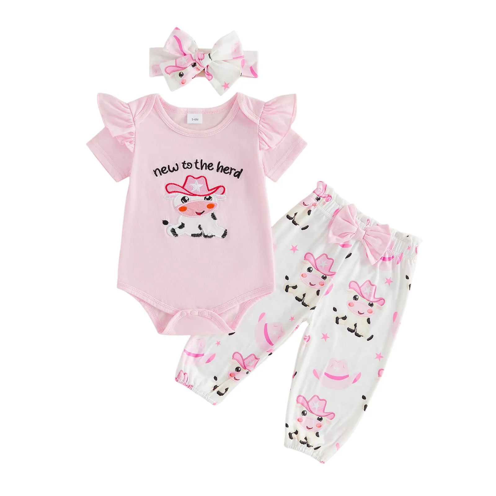 Conjunto verano bebé niña: romper manga corta y diadema vaquera