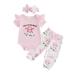 Conjunto verano bebé niña: romper manga corta y diadema vaquera