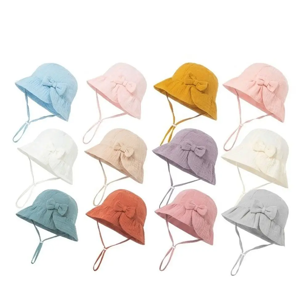 Gorro pescador de bebé con lazo ajustable estilo princesa, verano - imagen 4