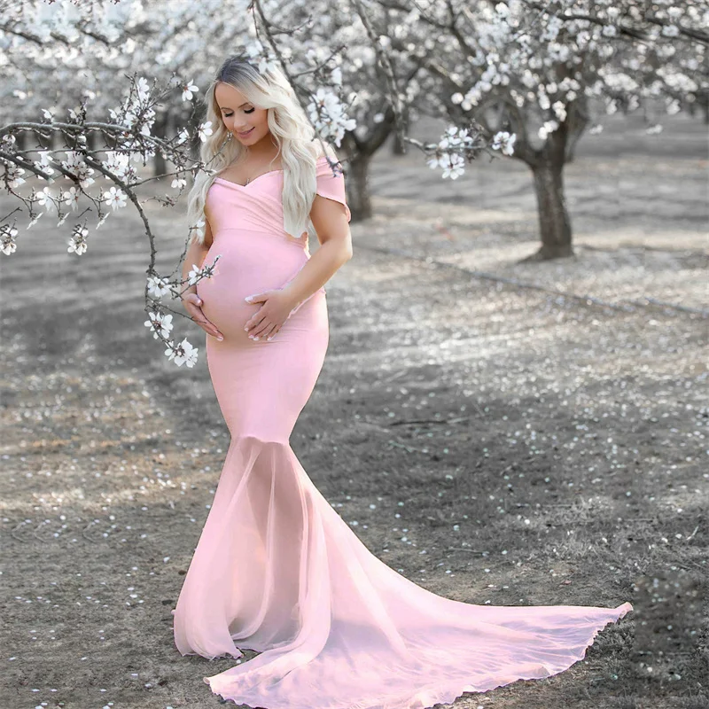 Vestido de maternidad de gasa para sesión de fotos de embarazo - imagen 4