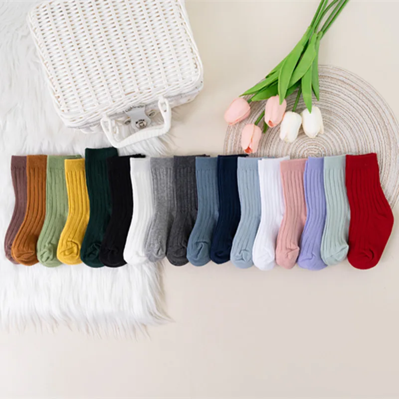 Calcetines para bebé y niñas transpirables a rayas – Algodón suave - imagen 2