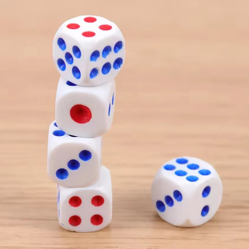 Dados de juego rojos y azules para partidas en mesa con fiesta - imagen 4