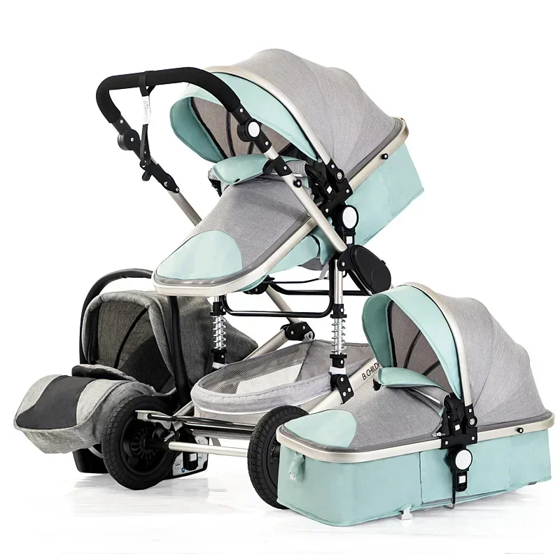 Cochecito 3 en 1 reversible y plegable para bebé