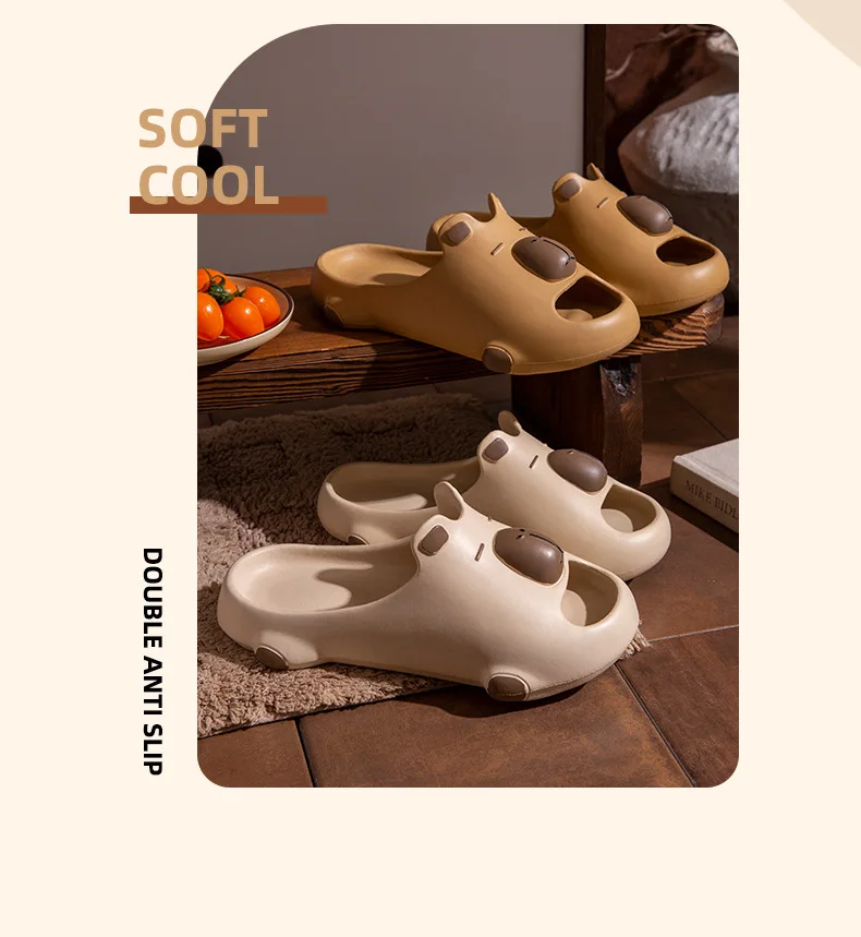 Zapatillas de capibara en color café