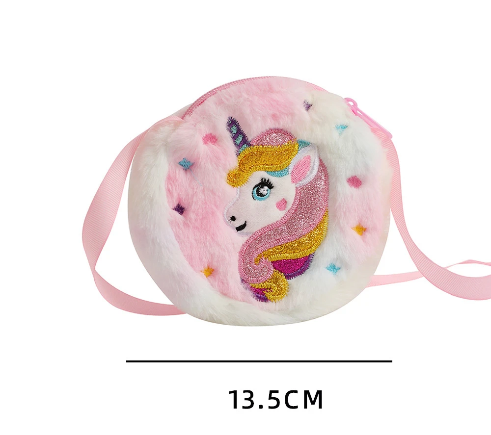 Bolsa de monedas de unicornio de felpa con forma de animal lindo
