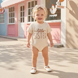 Conjunto recién nacida niña verano mono manga corta cuello redondo