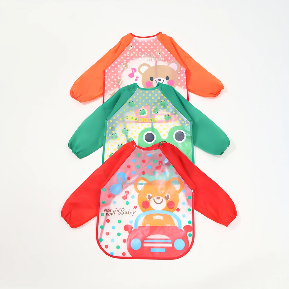 Babero impermeable manga larga para bebé – Diseño divertido - imagen 4