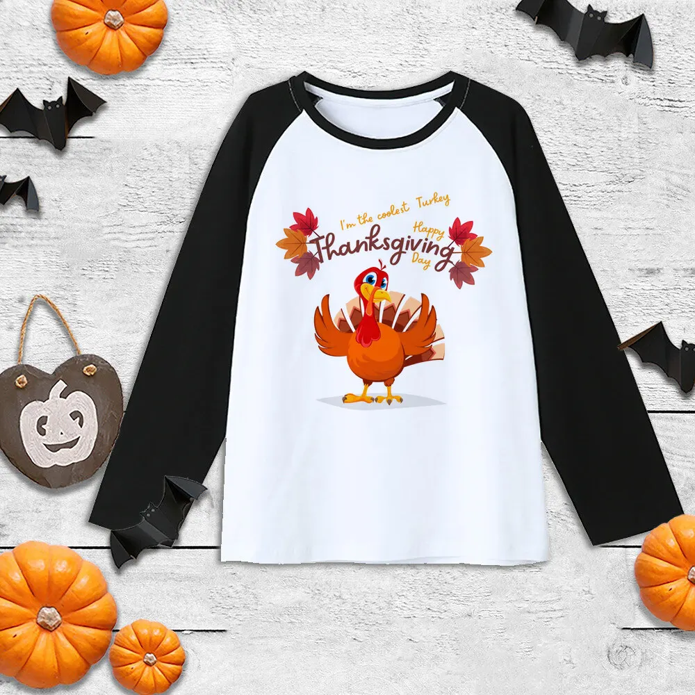 Camiseta raglán Acción de Gracias para niños y niñas - imagen 5