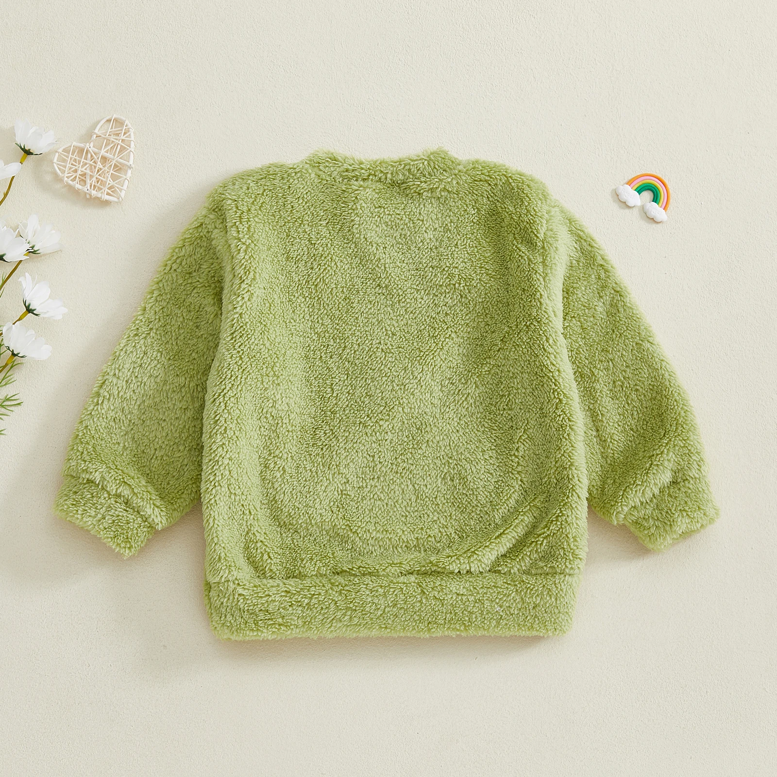 Tregren sudadera peluda niña con flores, manga larga y cuello redondo - imagen 2